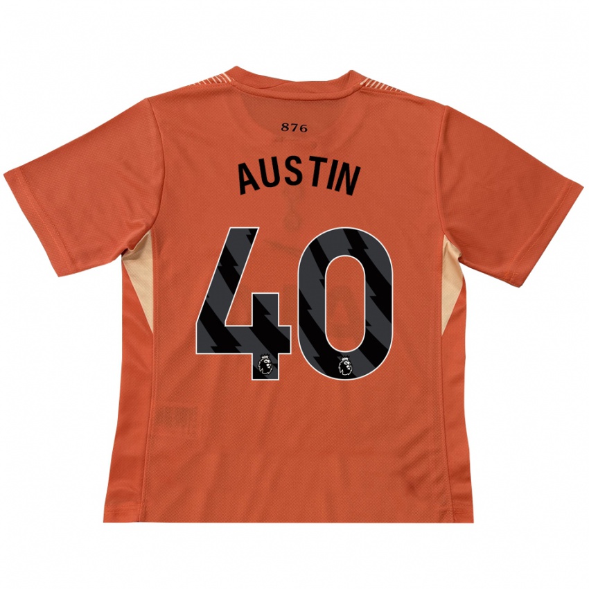 ילדים ברנדון אוסטין #40 כתום שחור חולצת שוער 2025/26 חולצה קצרה