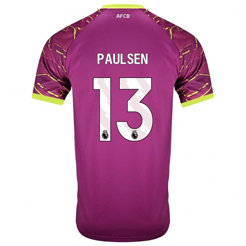 ילדים אלכס פאולסן #13 מג'נטה כהה חולצת שוער 2025/26 חולצה קצרה