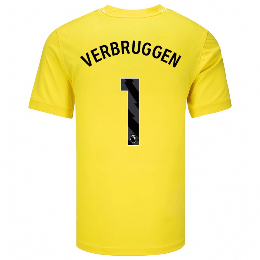 ילדים בארט פרברוחן #1 צהוב שחור חולצת שוער 2025/26 חולצה קצרה