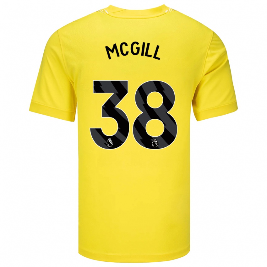 ילדים טום מק׳גיל #38 צהוב שחור חולצת שוער 2025/26 חולצה קצרה