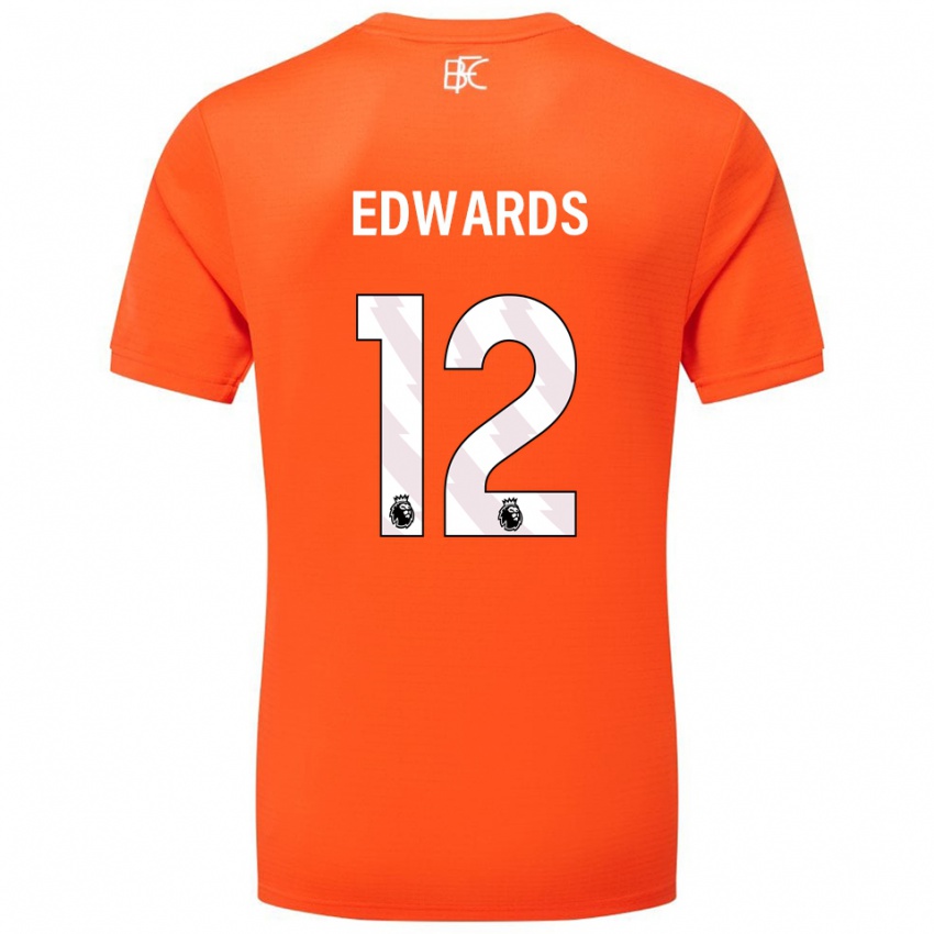 ילדים Connor Edwards #12 כתום לבן חולצת שוער 2025/26 חולצה קצרה