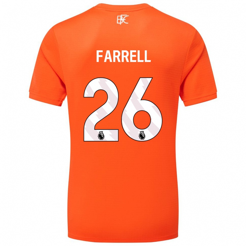 ילדים Lucy Farrell #26 כתום לבן חולצת שוער 2025/26 חולצה קצרה