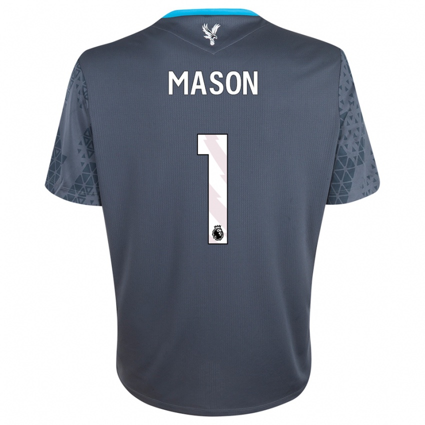 ילדים Jack Mason #1 אפור כהה לבן חולצת שוער 2025/26 חולצה קצרה