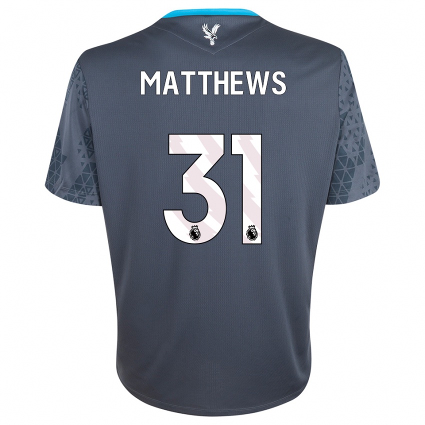 ילדים רמי מת׳יוס #31 אפור כהה לבן חולצת שוער 2025/26 חולצה קצרה