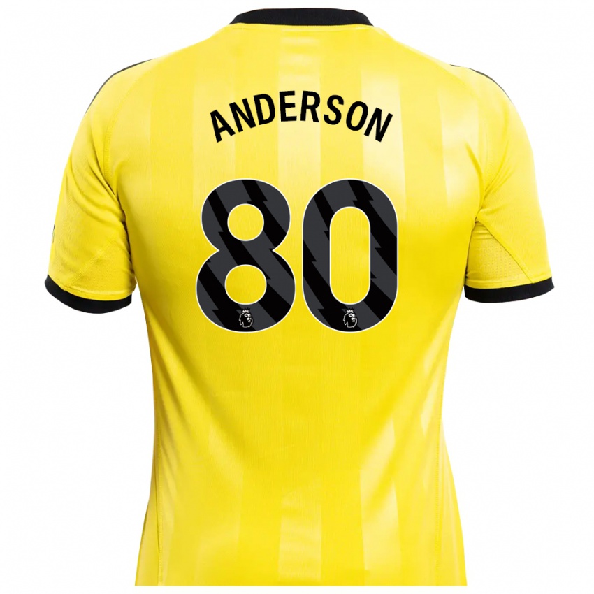 ילדים וויל אנדרסון #80 צהוב שחור חולצת שוער 2025/26 חולצה קצרה