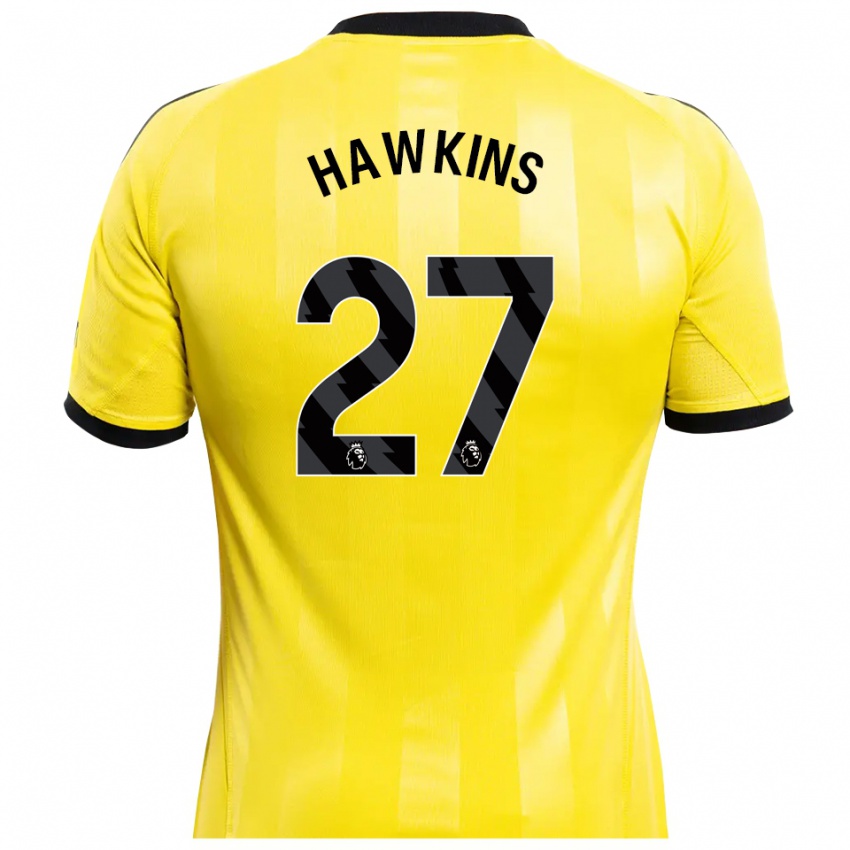 ילדים Hannah Hawkins #27 צהוב שחור חולצת שוער 2025/26 חולצה קצרה