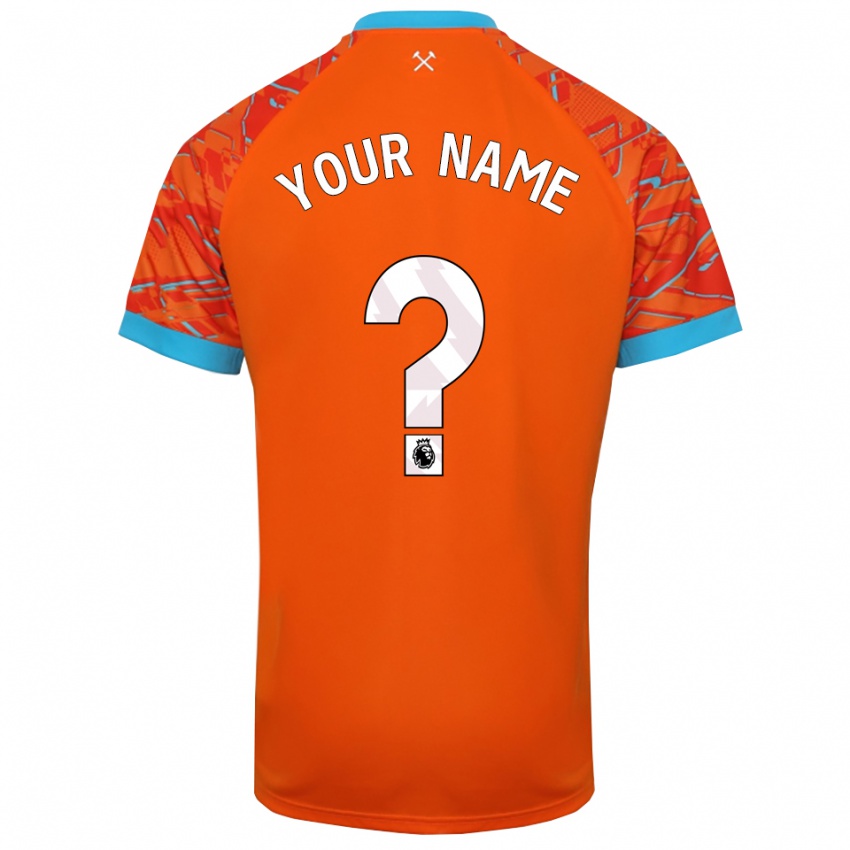 ילדים ווסטהאם יונייטד כתום לבן חולצת שוער 2025/26 חולצה קצרה