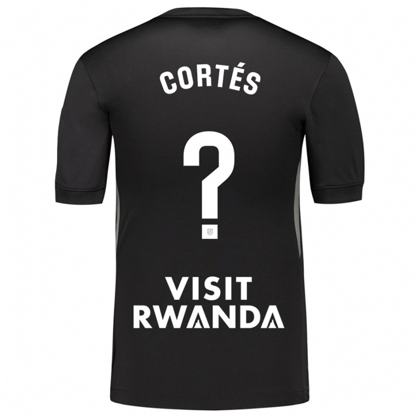 ילדים Lucas Cortés #0 שחור לבן חולצת שוער 2025/26 חולצה קצרה