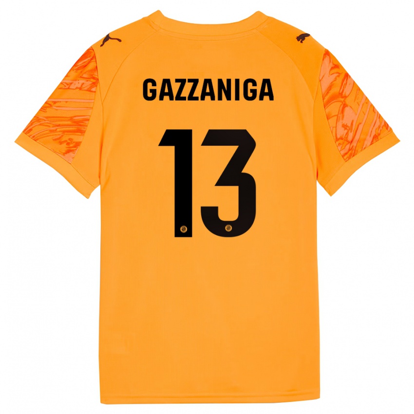 ילדים פאולו גסאניגה #13 כתום שחור חולצת שוער 2025/26 חולצה קצרה