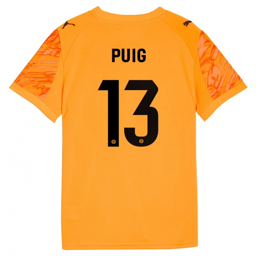 ילדים סרג'י פויג #13 כתום שחור חולצת שוער 2025/26 חולצה קצרה