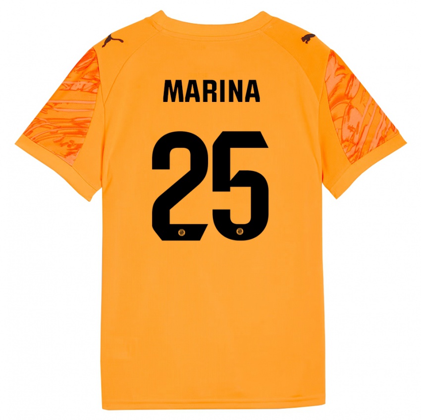 ילדים Sergi Marina #25 כתום שחור חולצת שוער 2025/26 חולצה קצרה