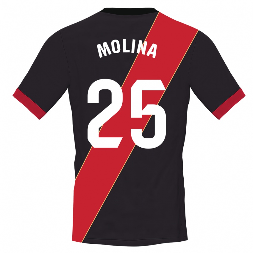 ילדים Adrián Molina #25 אדום שחור חולצת שוער 2025/26 חולצה קצרה