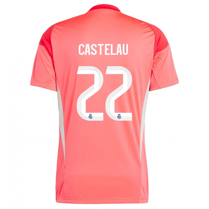 ילדים Alber Castelau #22 כתום אדום לבן חולצת שוער 2025/26 חולצה קצרה