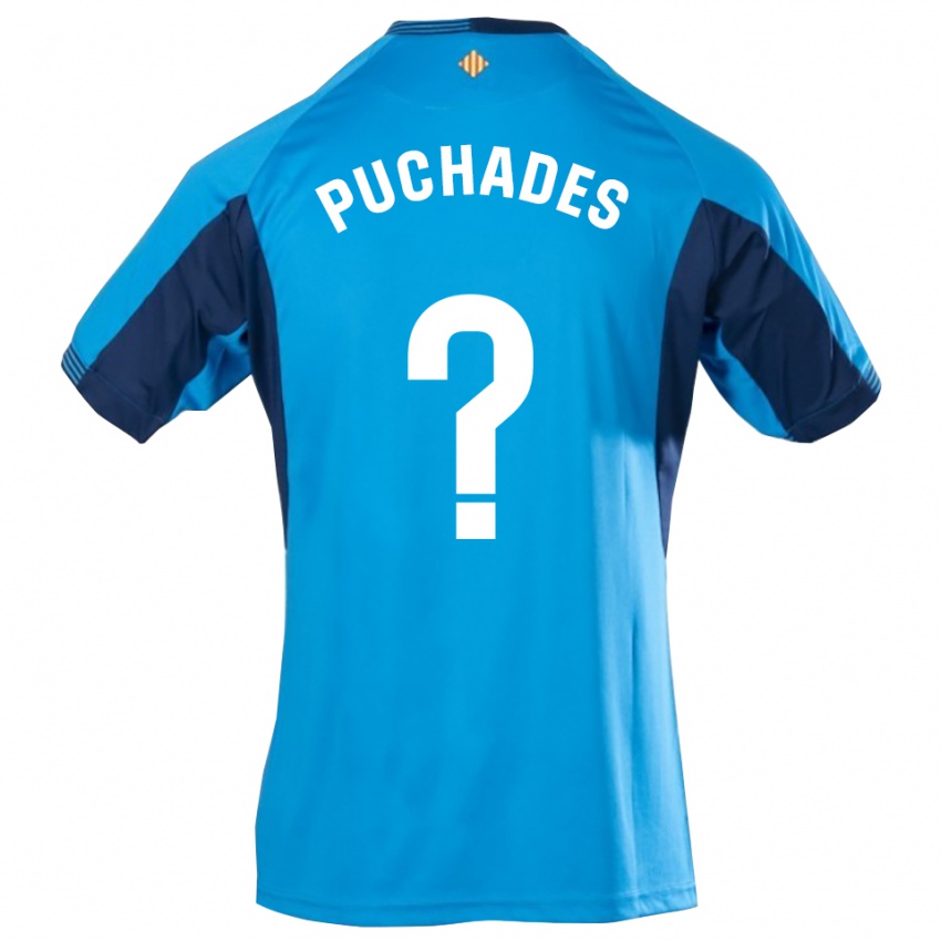 ילדים Fran Puchades #0 כחול לבן חולצת שוער 2025/26 חולצה קצרה