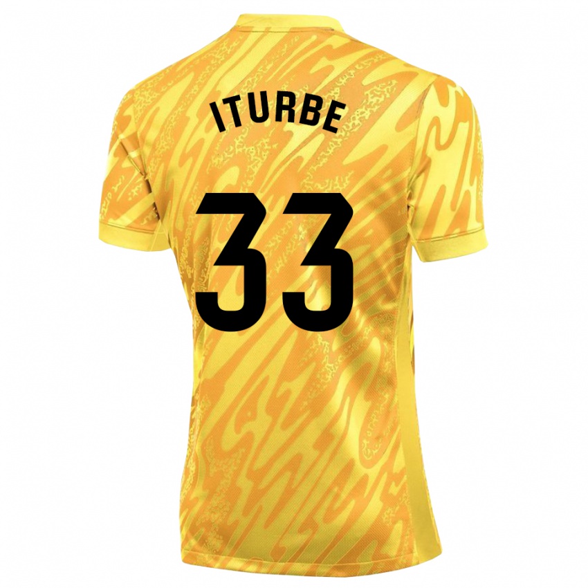 ילדים אלחנדרו איטורבה #33 צהוב שחור חולצת שוער 2025/26 חולצה קצרה