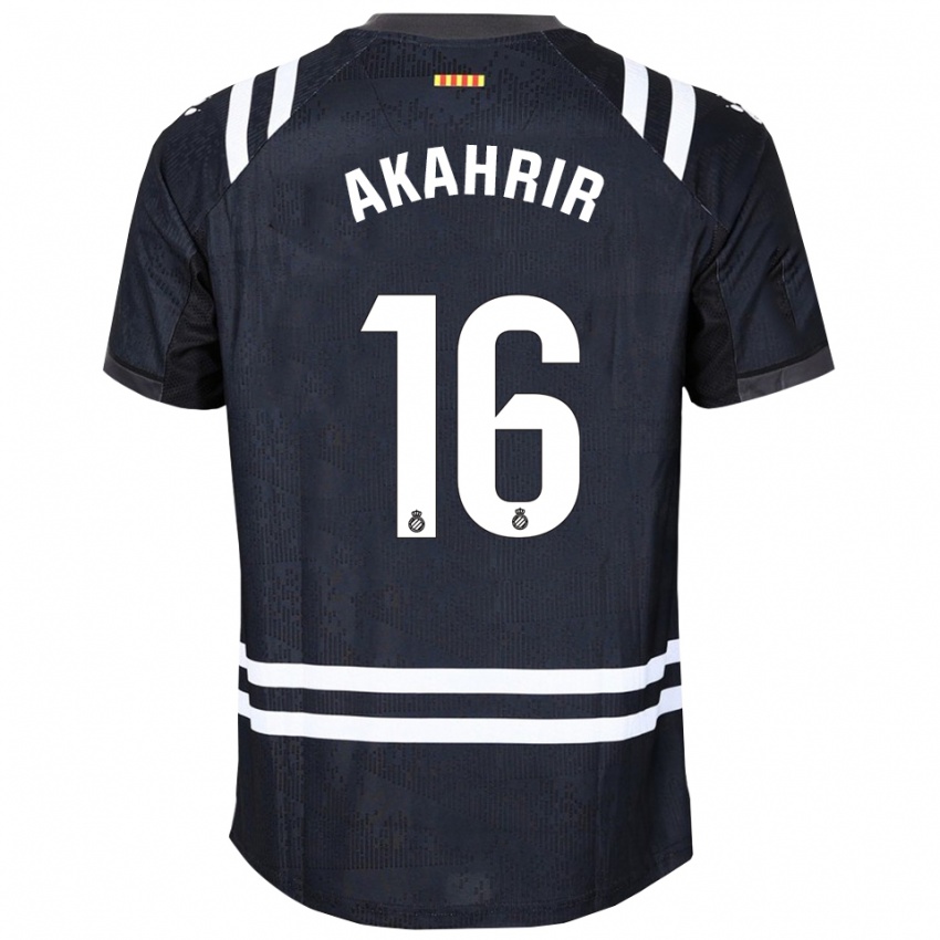 ילדים Mohamed Akahrir #16 שחור לבן חולצת שוער 2025/26 חולצה קצרה