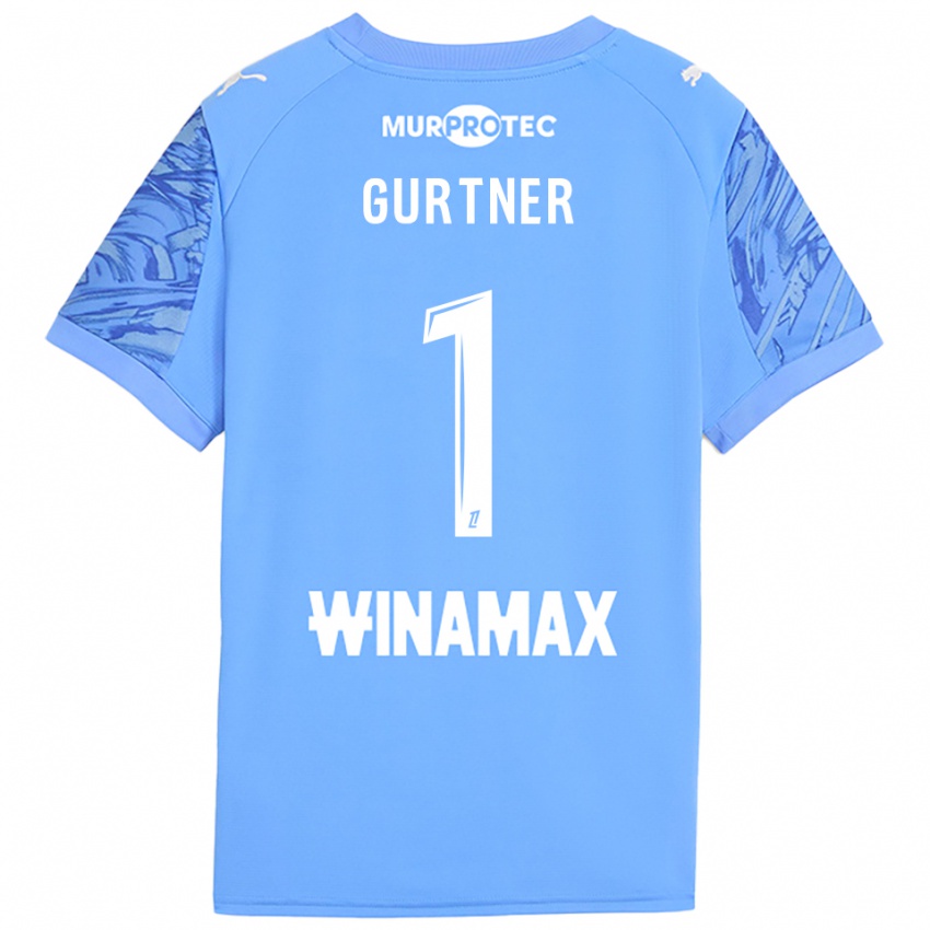 ילדים רז'י גורטנר #1 כחול בהיר לבן חולצת שוער 2025/26 חולצה קצרה