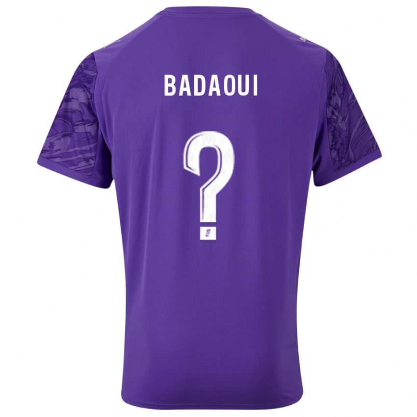 ילדים Yassine Badaoui #0 סגול לבן חולצת שוער 2025/26 חולצה קצרה