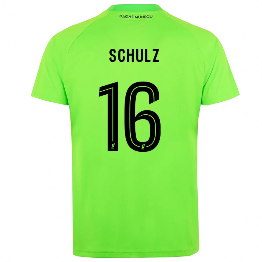ילדים Ethan Schulz #16 ירוק שחור חולצת שוער 2025/26 חולצה קצרה