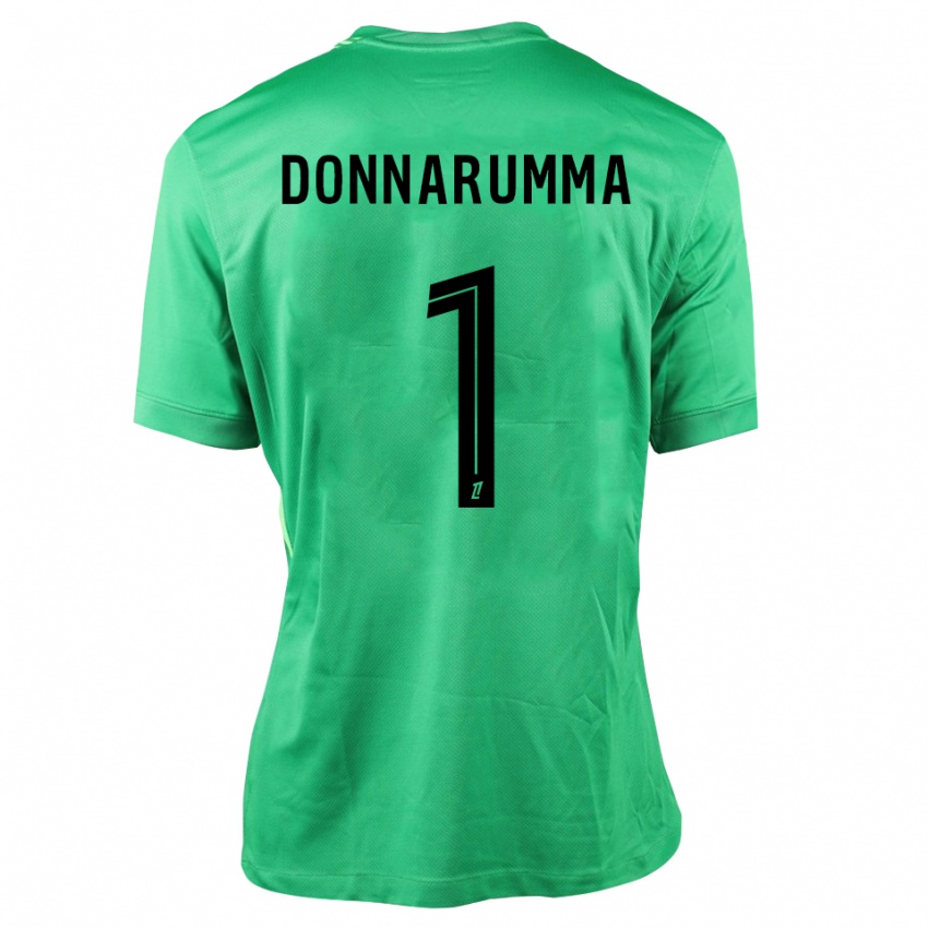 ילדים ג'יאנלואיג'י דונארומה #1 ירוק שחור חולצת שוער 2025/26 חולצה קצרה