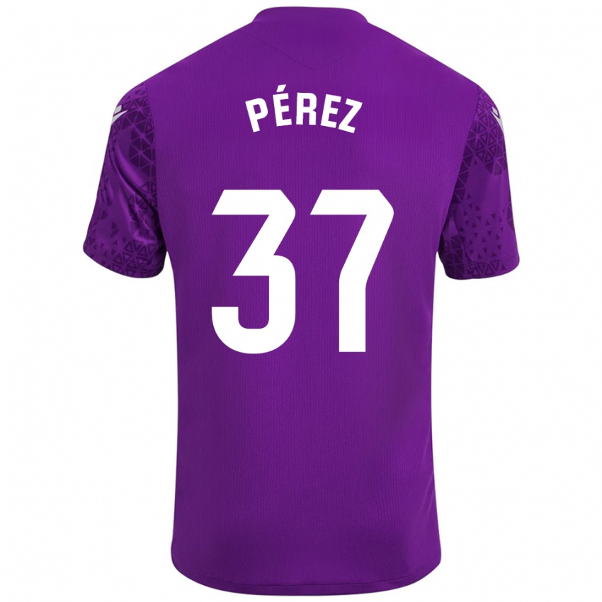 ילדים David Pérez #37 סגול כהה לבן חולצת שוער 2025/26 חולצה קצרה