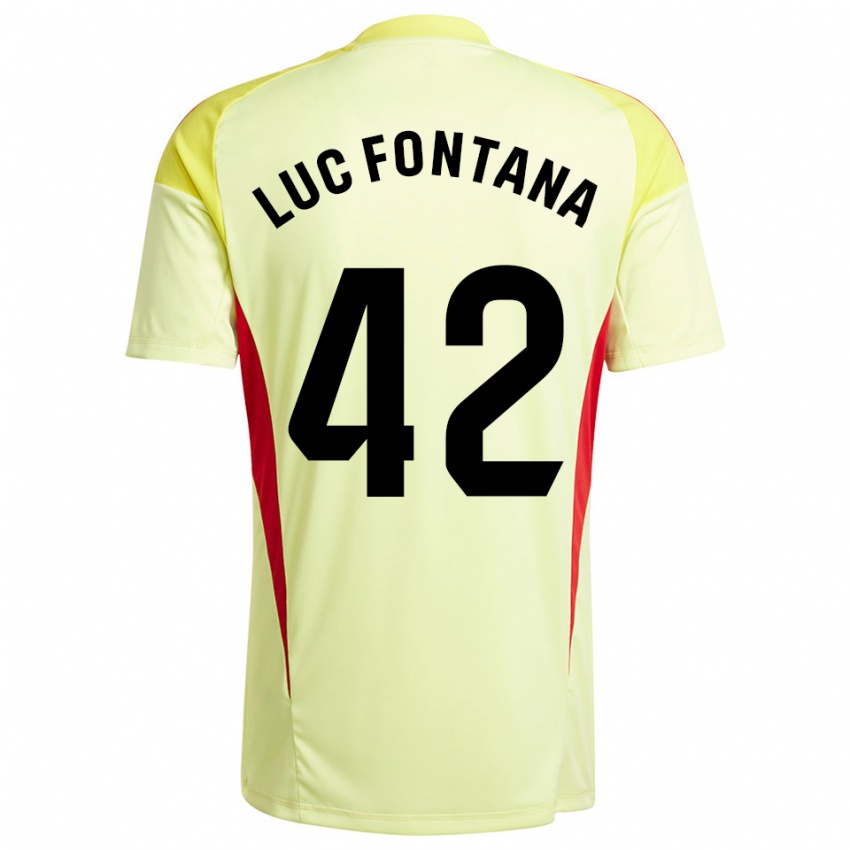 ילדים ז׳ן לוק פונטנה #42 צהוב בהיר שחור חולצת שוער 2025/26 חולצה קצרה