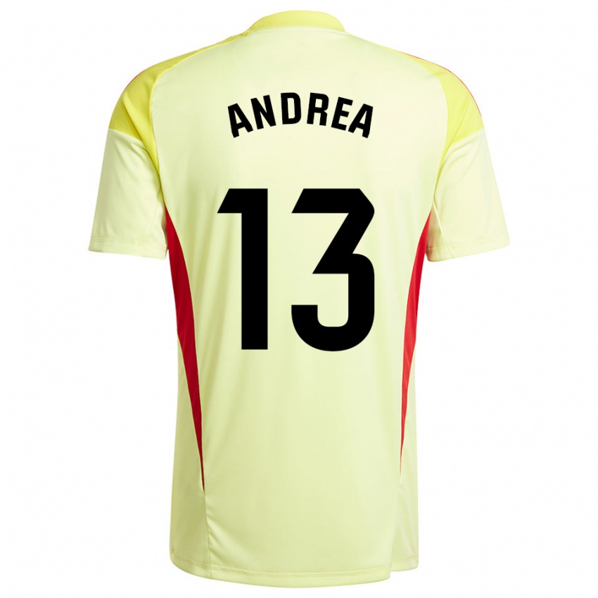 ילדים אנדריאה רומרו #13 צהוב בהיר שחור חולצת שוער 2025/26 חולצה קצרה
