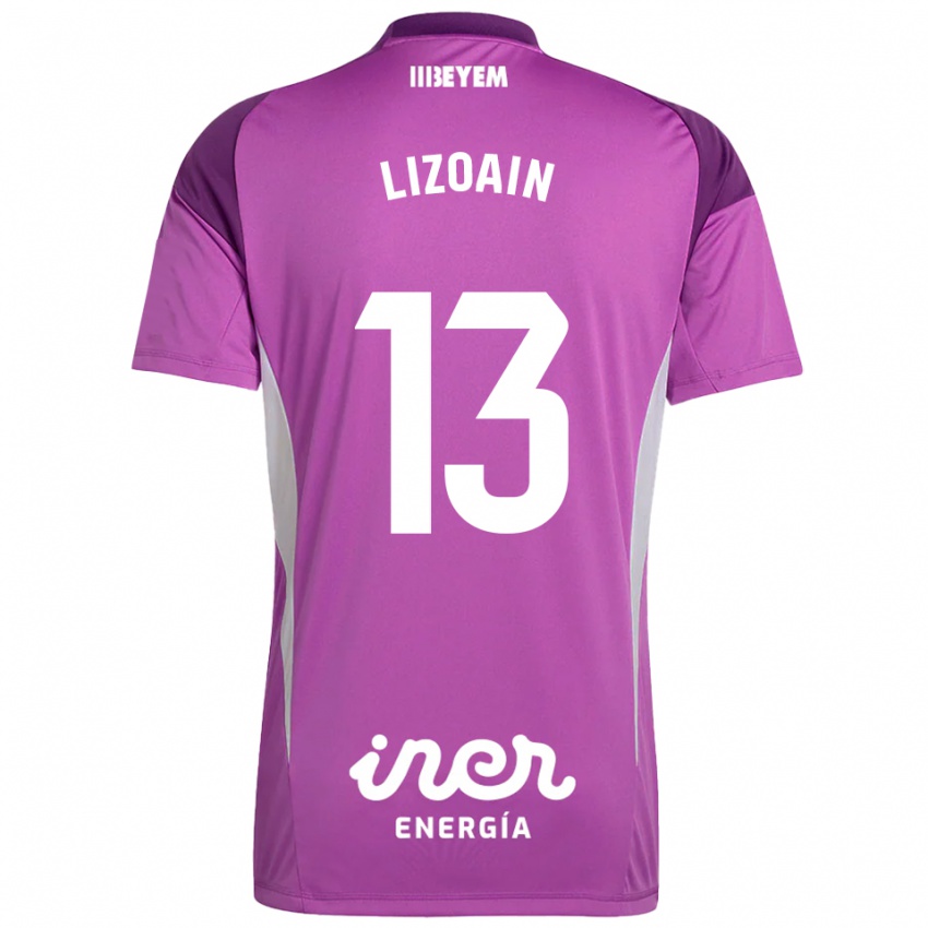 ילדים Raúl Lizoain #13 לבנדר סגול חולצת שוער 2025/26 חולצה קצרה