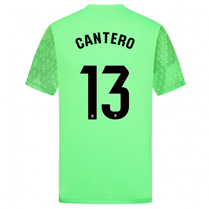 ילדים אנדר קנטרו #13 ירוק קפיצי שחור חולצת שוער 2025/26 חולצה קצרה