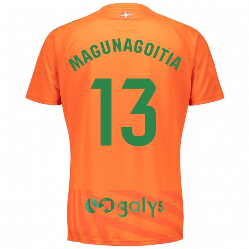 ילדים Jonmi Magunagoitia #13 ירוק כתום חולצת שוער 2025/26 חולצה קצרה