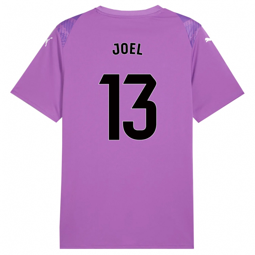 ילדים כריסטיאן ג׳ואל #13 שחור לבנדר חולצת שוער 2025/26 חולצה קצרה