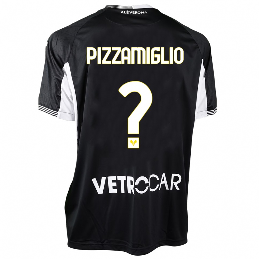 ילדים Gianmaria Pizzamiglio #0 שחור לבן חולצת שוער 2025/26 חולצה קצרה