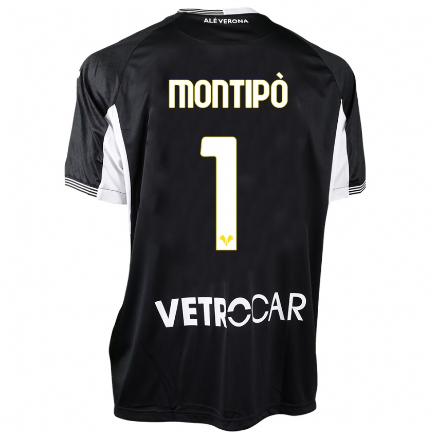 ילדים לורנצו מונטיפו #1 שחור לבן חולצת שוער 2025/26 חולצה קצרה