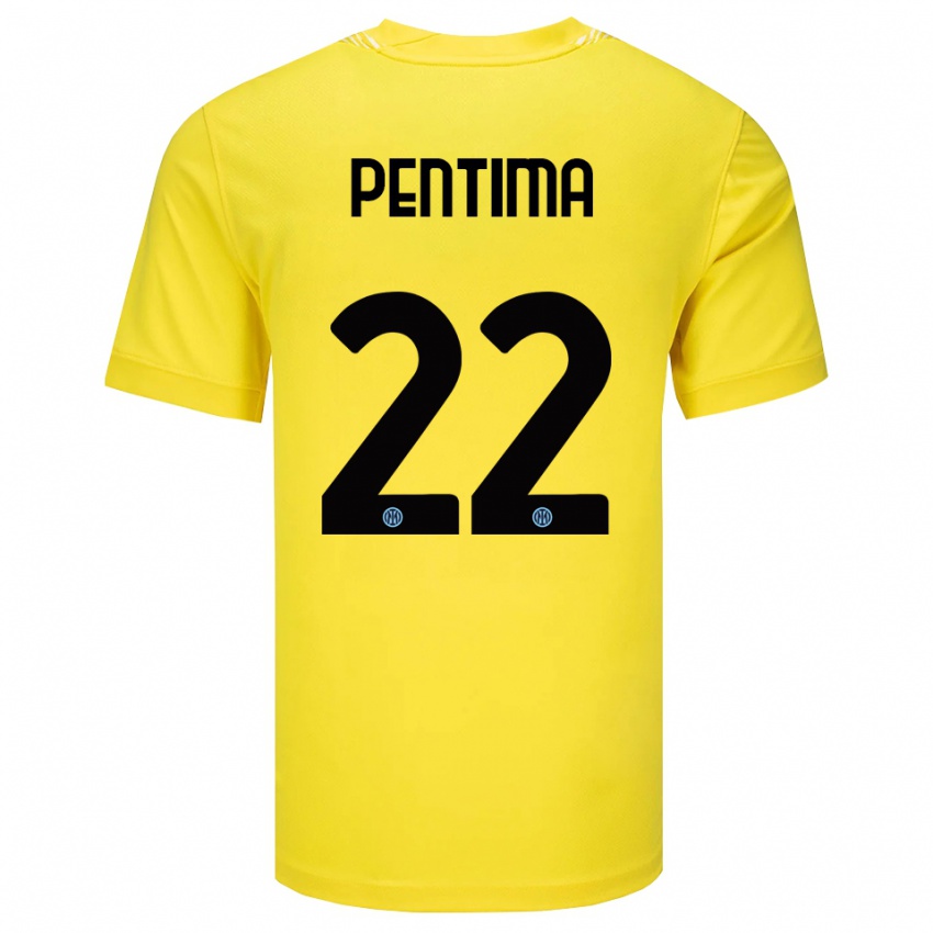 ילדים אלסנדרו פנטימה #22 צהוב בהיר שחור חולצת שוער 2025/26 חולצה קצרה