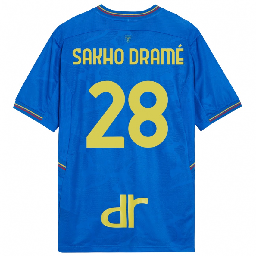 ילדים Samba Sakho Dramé #28 כחול מלכותי חום חולצת שוער 2025/26 חולצה קצרה
