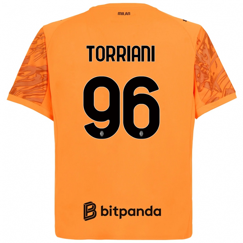 ילדים לורנצו טוריאני #96 כתום צהוב שחור חולצת שוער 2025/26 חולצה קצרה
