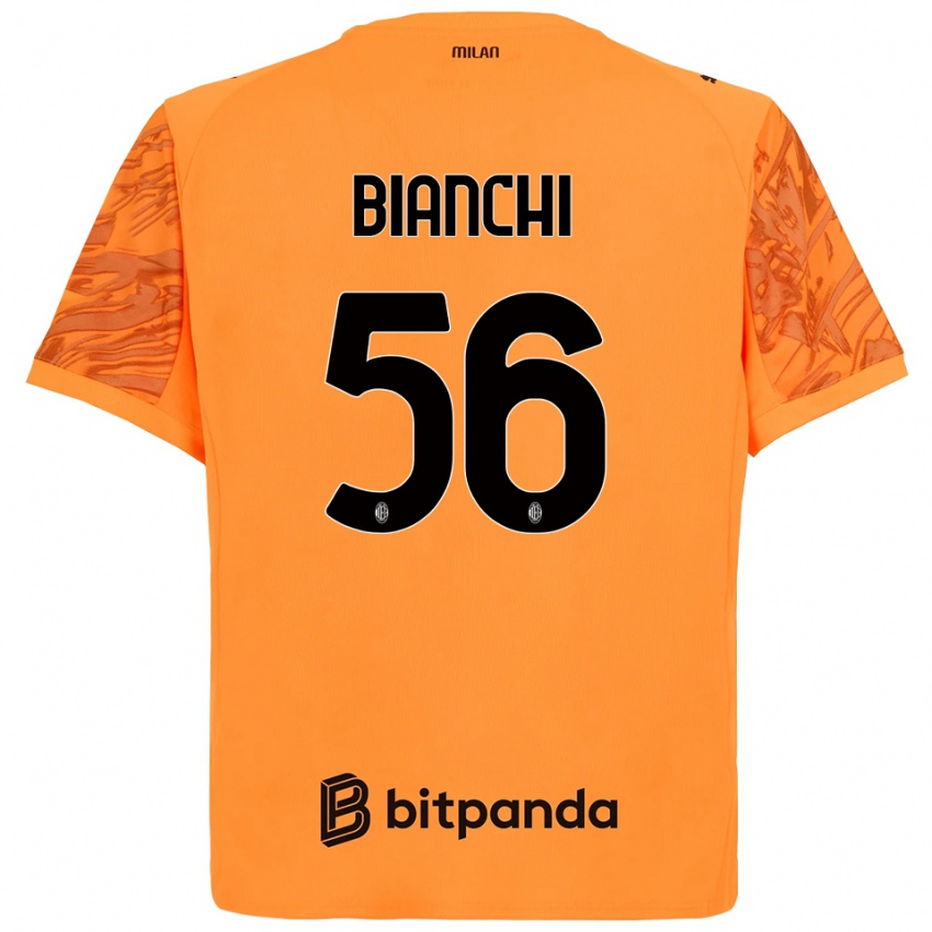 ילדים אלסנדרו ביאנקי #56 כתום צהוב שחור חולצת שוער 2025/26 חולצה קצרה