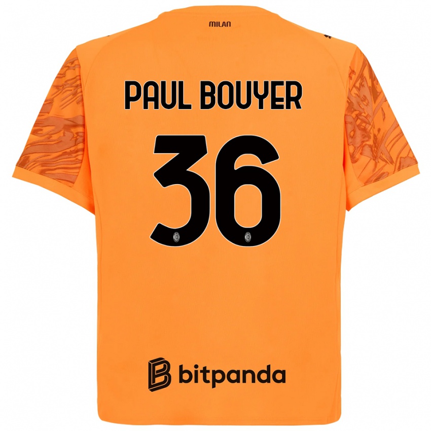 ילדים Léo Paul Bouyer #36 כתום צהוב שחור חולצת שוער 2025/26 חולצה קצרה