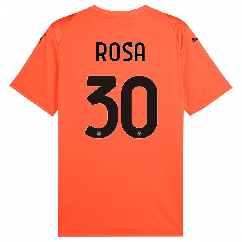 ילדים Enrico Rosa #30 שחור כתום חולצת שוער 2025/26 חולצה קצרה