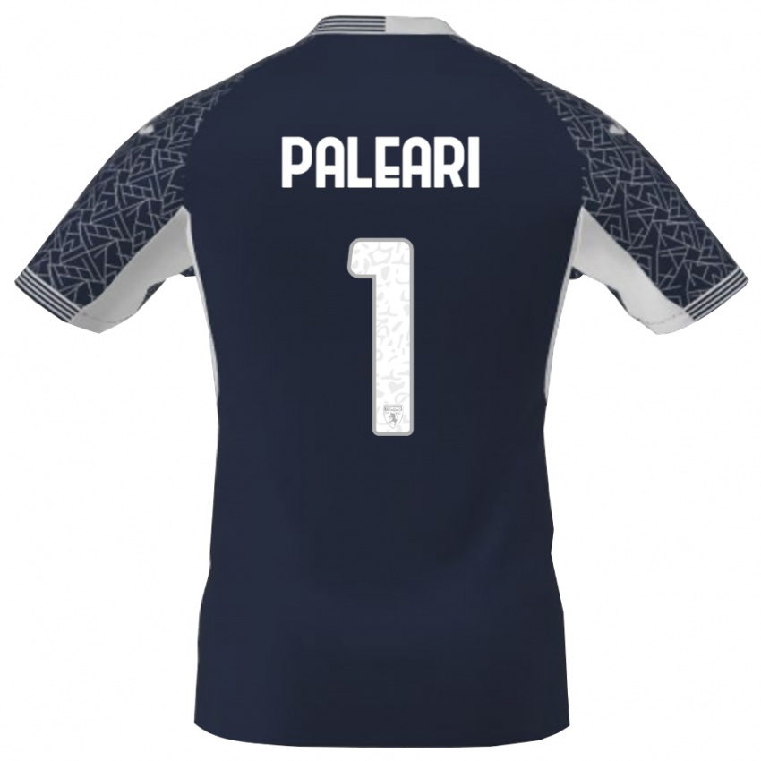 ילדים Alberto Paleari #1 כחול שחור לבן חולצת שוער 2025/26 חולצה קצרה