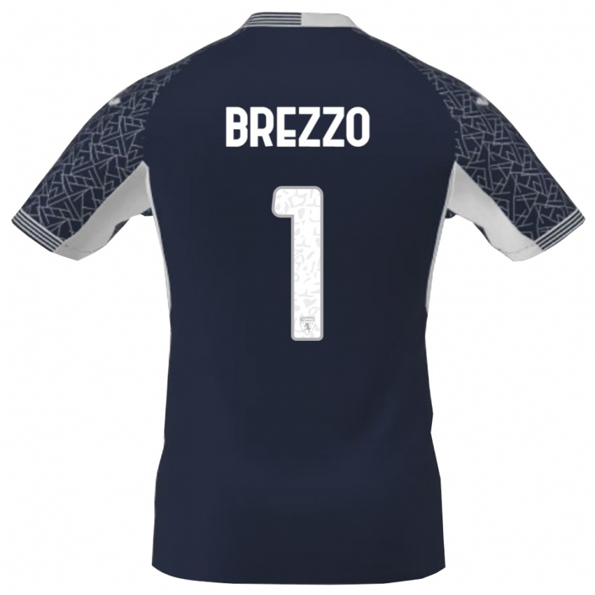 ילדים מטאו ברזו #1 כחול שחור לבן חולצת שוער 2025/26 חולצה קצרה