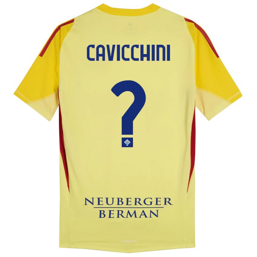 ילדים Leonardo Cavicchini #0 צהוב בהיר שחור חולצת שוער 2025/26 חולצה קצרה