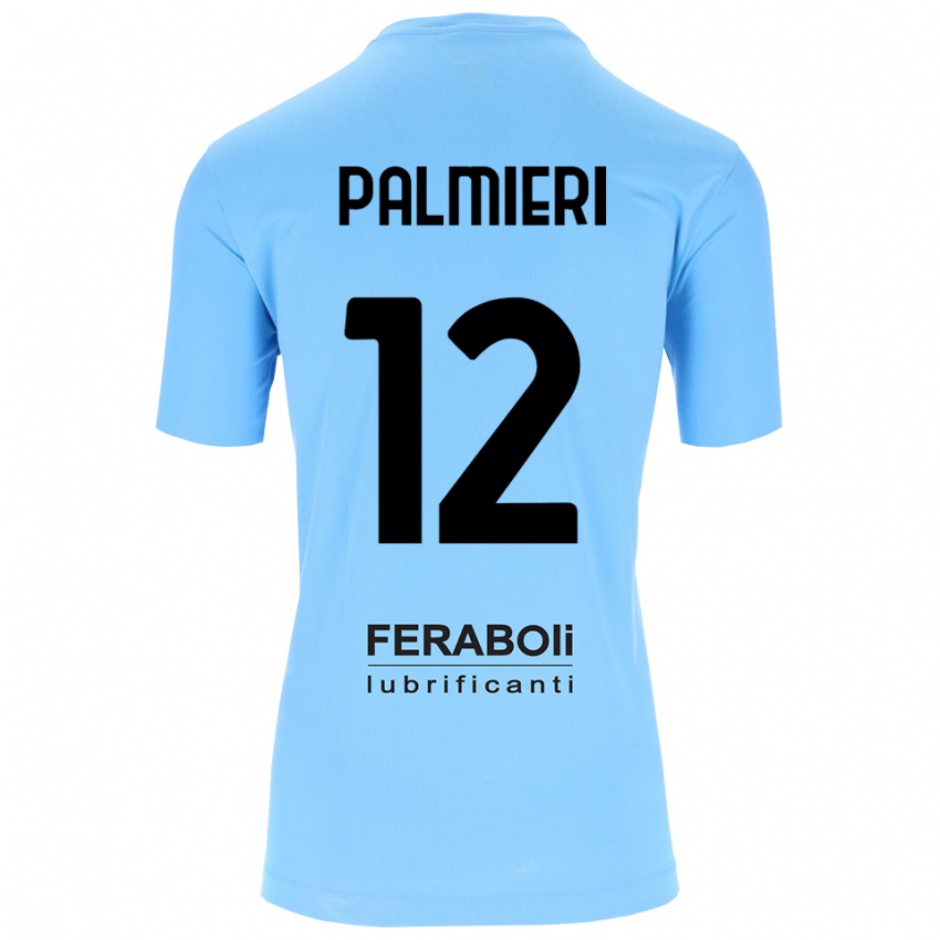 ילדים Cristian Palmieri #12 שחור תכלת חולצת שוער 2025/26 חולצה קצרה