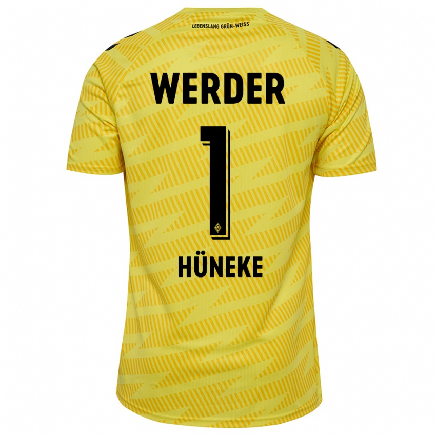 ילדים Win Hüneke #1 שחור צהוב חולצת שוער 2025/26 חולצה קצרה