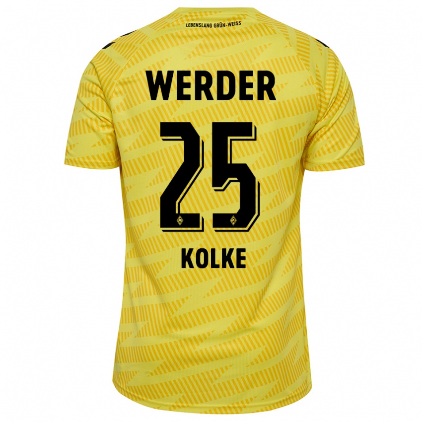 ילדים מרקוס קולקה #25 שחור צהוב חולצת שוער 2025/26 חולצה קצרה