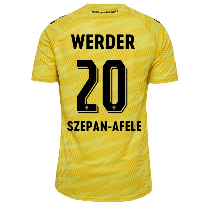 ילדים Gianni Szepan-Afele #20 שחור צהוב חולצת שוער 2025/26 חולצה קצרה