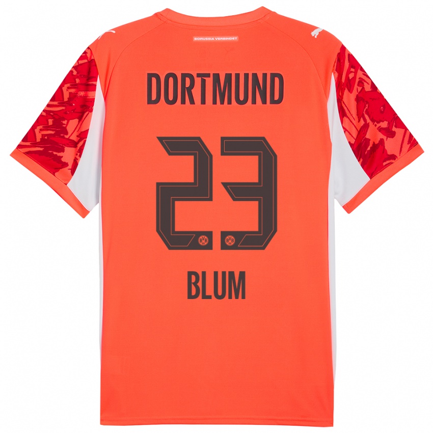 ילדים Caroline Blum #23 כתום אדום חולצת שוער 2025/26 חולצה קצרה