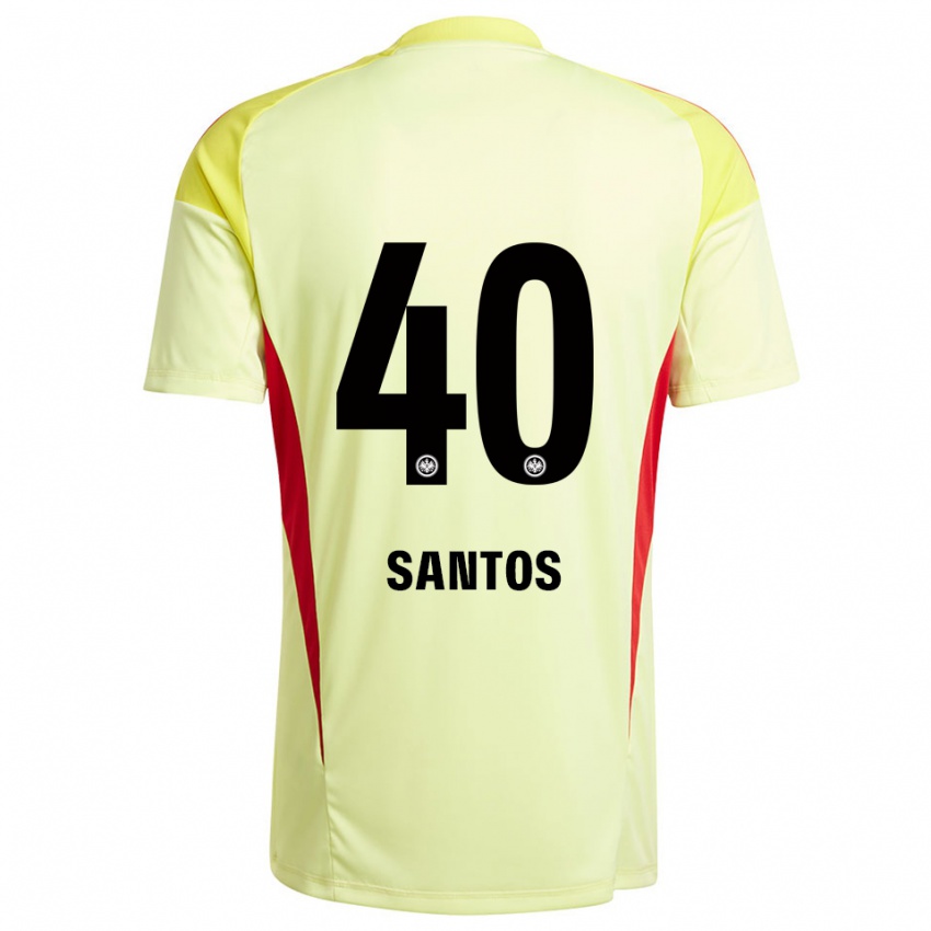 ילדים קאווה סנטוס #40 צהוב בהיר שחור חולצת שוער 2025/26 חולצה קצרה
