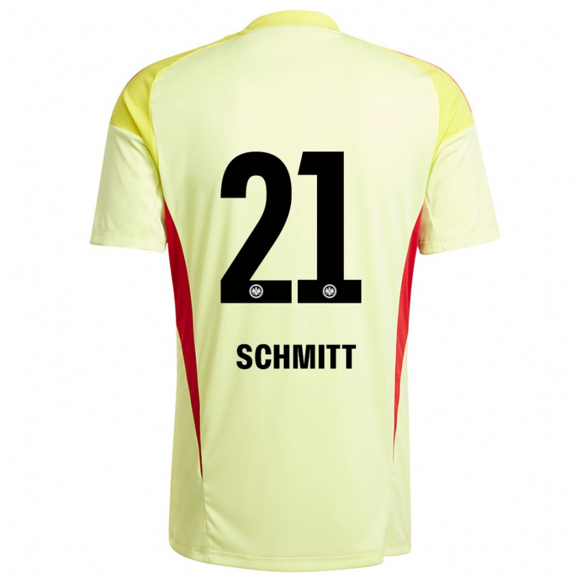 ילדים Joshua Schmitt #21 צהוב בהיר שחור חולצת שוער 2025/26 חולצה קצרה