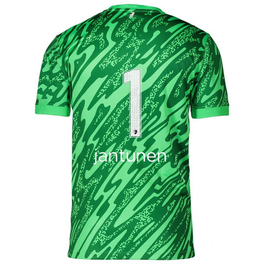 ילדים Jaaso Jantunen #1 ירוק לבן חולצת שוער 2025/26 חולצה קצרה